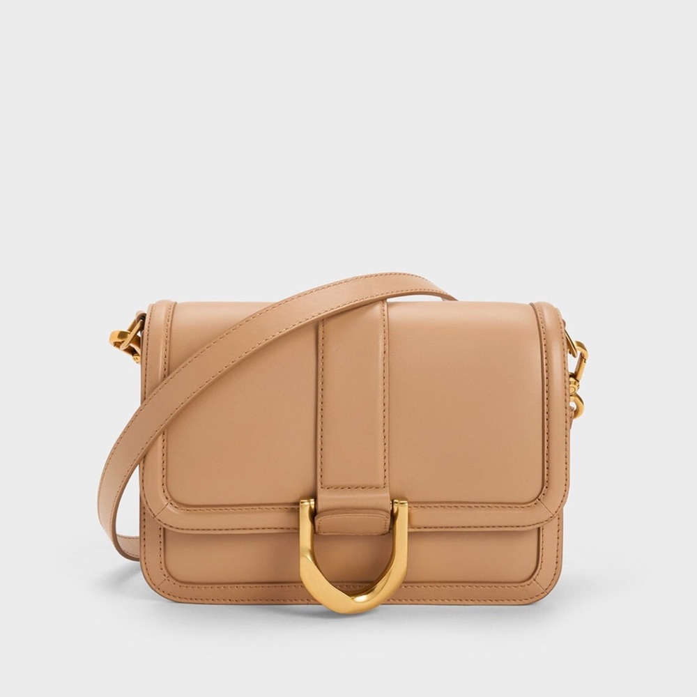 Charles & Keith Gabine Leather Crossbody Bag